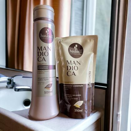 Imagem de Kit Haskell Mandioca Shampoo 500ML + 1 Refil Shampoo 250