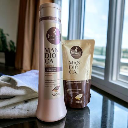 Imagem de Kit Haskell Mandioca Shampoo 500ML + 1 Refil Shampoo 250