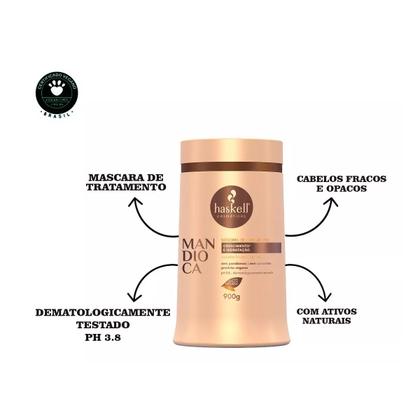 Imagem de Kit Haskell Mandioca Shampoo E Condicionador 1l Máscara 900g