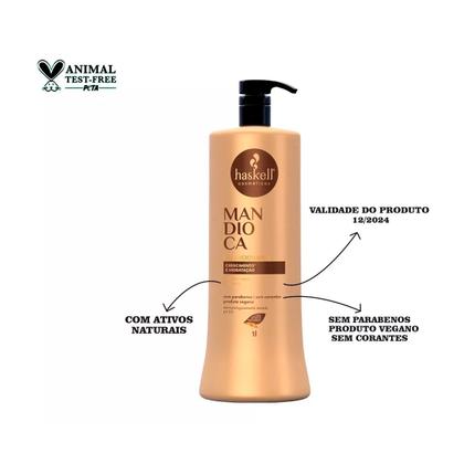 Imagem de Kit Haskell Mandioca Shampoo E Condicionador 1l Máscara 900g