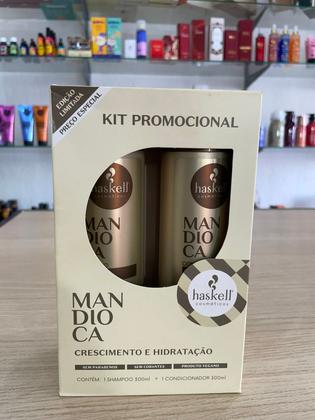 Imagem de Kit Haskell Mandioca Shampoo e Condicionador 300ml  Crescimento e Hidratação