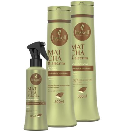 Imagem de Kit Haskell Matcha e Alecrim Sh Cond 500ml Fluido 120ml