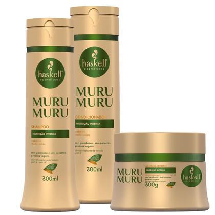 Imagem de Kit Haskell Murumuru Shampoo Condicionador 300ml Mascara 250