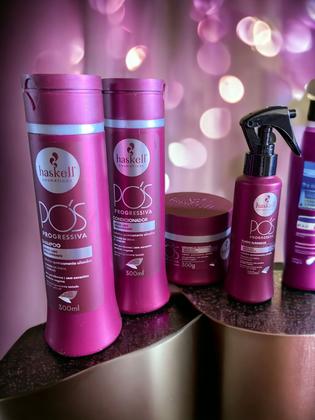 Imagem de Kit Haskell Pós Progressiva Sh Cond Máscara 300ml 4 Itens Completo