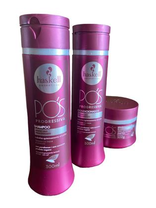 Imagem de Kit Haskell Pós Progressiva Shampoo 300ML 1 Condicionador 300ML 1 Mascara 300ML
