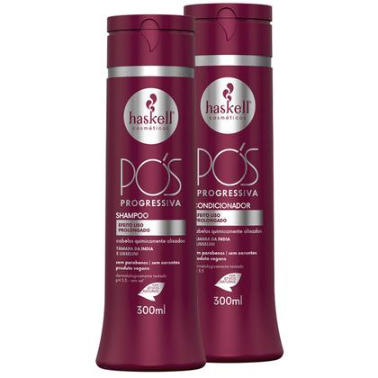 Kit Haskell Pos Progressiva Shampoo E Condicionador 300ml Imagem de Kit Haskell Pos Progressiva Shampoo E Condicionador 300ml