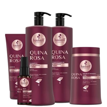Imagem de Kit Haskell Quina Rosa Sh Cond 1L Masc 900g Leave-in Serum