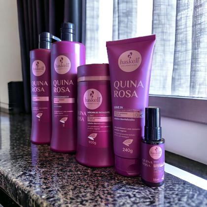 Imagem de Kit Haskell Quina Rosa Sh Cond Máscara 1Litro 5 Itens Completo