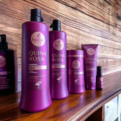 Imagem de Kit Haskell Quina Rosa Sh Cond Máscara 1Litro 5 Itens Completo