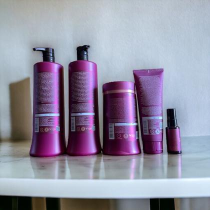 Imagem de Kit Haskell Quina Rosa Sh Cond Máscara 1Litro 5 Itens Completo