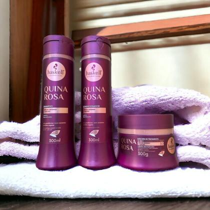 Imagem de Kit Haskell Quina Rosa Shampoo 300ML 1 Condicionador 300ML 1 Mascara 300ML