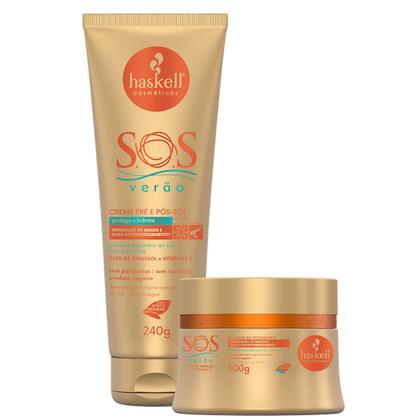 Imagem de Kit Haskell S.O.S Verao Creme 240g E Mascara Girassol 300g
