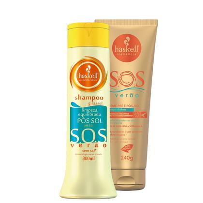 Imagem de Kit Haskell S.o.s Verão Shampoo E Creme Sem Enxague 4 Em 1