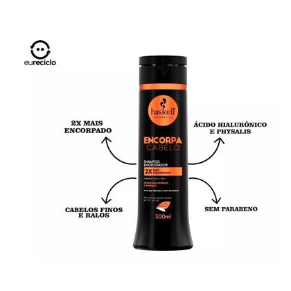 Imagem de Kit Haskell Shampoo Cond Encorpa 300ml Fluido +mini máscara