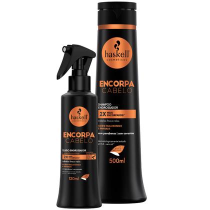 Imagem de Kit Haskell Shampoo Encorpa Cabelo 500ml + Fluido 120ml