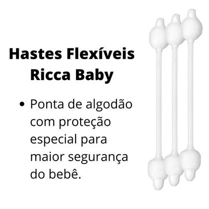 Imagem de Kit Hastes Flexíveis Ricca Baby Com Ponta de Algodão Cód. 3245 C/3