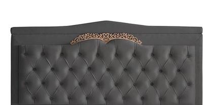 Imagem de Kit Helena Cabeceira De Cama Painel e Calçadeira Baú Queen 160 Cm Suede Grafite Eli Móveis e Decoração