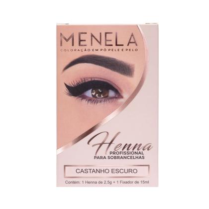 Imagem de Kit Henna De Sobrancelhas Menela 2,5g Profissional Com Fixador 15ml