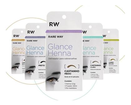 Imagem de Kit Henna Glance Sobrancelha e Fixador 20ml com Pincel Profissional Macrilan B104 Chanfrado