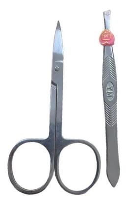 Imagem de kit henna menela sobrancelha designer profissional pincel duplo navalha pinça tesoura paquimetro