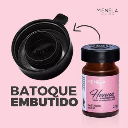 Imagem de Kit Henna Para Sobrancelhas Menela 2,5g Cor Castanho Claro