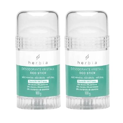 Imagem de Kit Herbia Desodorante Kristall Deo Stick Natural Com 2 Unidades De 100g Cada