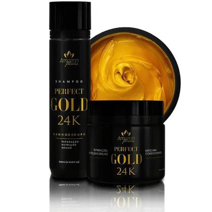 Imagem de Kit Hidratação Alto Impacto Amazon Flowers Terapia Ouro 24K