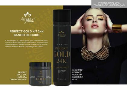 Imagem de Kit Hidratação Alto Impacto Amazon Flowers Terapia Ouro 24K