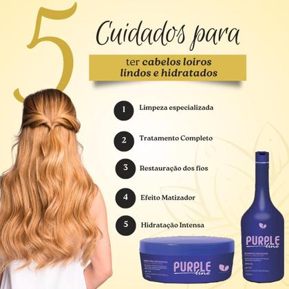 Imagem de Kit Hidratação Capilar Loiras Matizador Platinum Violeta