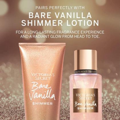 Imagem de Kit Hidratante Corporal + Body Splash Bare Vanilla Shimmer Victoria Secret brilho  Mais vendido