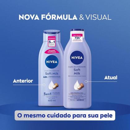 Imagem de Kit Hidratante Corporal NIVEA Milk e Soft Milk 400ml  Nutrição Profunda, Maciez e Suavidade para Pele Ressecada
