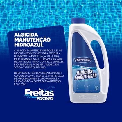 Imagem de Kit HIDROAZUL tratamento Piscinas Liquido Algicida Manutenção 5L Floc Plus 3em1 5L Algicida Choque 5L