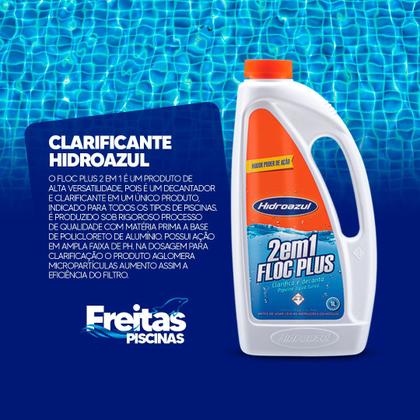 Imagem de Kit HIDROAZUL tratamento Piscinas Liquido Algicida Manutenção 5L Floc Plus 3em1 5L Algicida Choque 5L