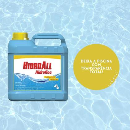 Imagem de Kit Hidrofloc 5L e Algicida Manutenção 5L Hidroall Para Manutenção das Piscinas