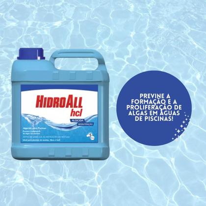 Imagem de Kit Hidrofloc 5L e Algicida Manutenção 5L Hidroall Para Manutenção das Piscinas