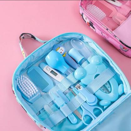 Imagem de Kit Higiene 13 peças Cuidados de Saúde Para Bebê Recém Nascido - Azul
