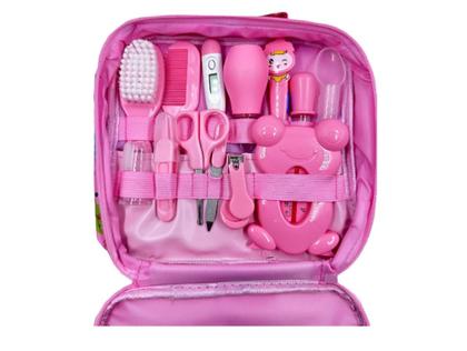 Imagem de Kit Higiene 13 peças Cuidados Saúde Bebê Termômetro Recém Nascido Cor Rosa
