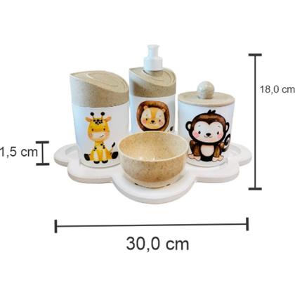 Imagem de Kit Higiene Baby Safari c/bandeja nuvem COLORIDA