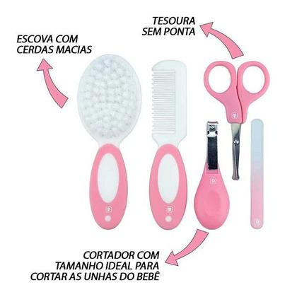 Imagem de Kit Higiene Bebe 5 Pecas com Estojo Necessaire Pimpolho