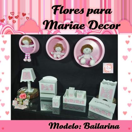 Imagem de Kit Higiene bebê 8 pçs + 3 Nichos Rosa - BAILARINA (Pronta Entrega)