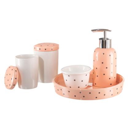 Imagem de Kit Higiene Bebê Infantil Porta Algodão Banheiro Quarto 5 Pç