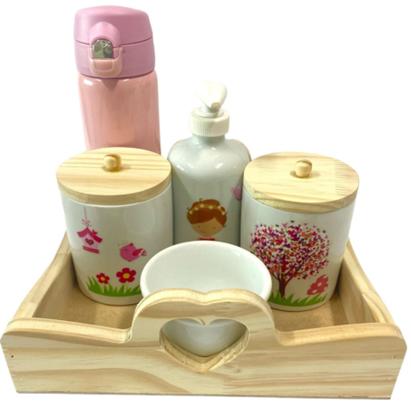 Imagem de Kit Higiene Bebê Jardim Encantado Menina Porcelana