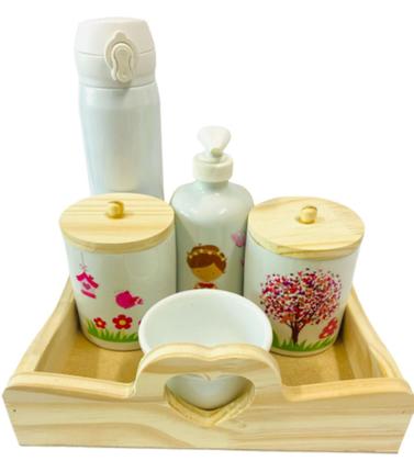 Imagem de Kit Higiene Bebê Jardim Encantado Menina Porcelana