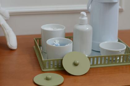 Imagem de Kit Higiene Bebe K039 Completo Infantil Safari Moderno Porcelanas Bandeja Safari Térmica 500 ml Gel