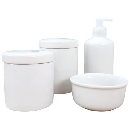 Imagem de Kit Higiene Bebê Lavabo 4 peças - Porcelana Branca