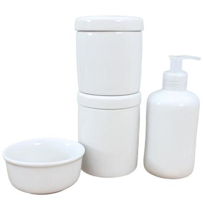 Imagem de Kit Higiene Bebê Lavabo 4 peças - Porcelana Branca