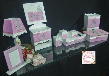 Imagem de Kit Higiene bebê Mdf 10 peças - jardim encantado