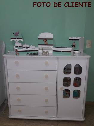 Imagem de Kit Higiene bebê Mdf menino 7 pçs - SAFARI VERDE CLARO