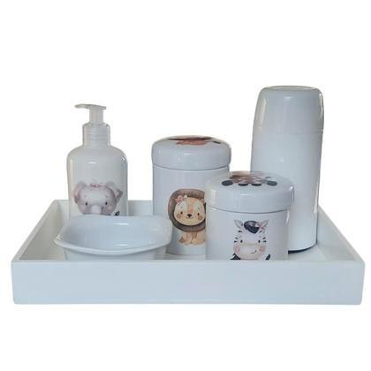 Imagem de Kit higiene bebê Safari 6 peças Porcelana - 33.1Menina
