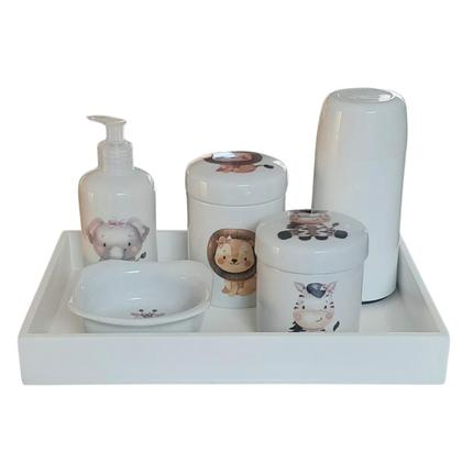 Imagem de Kit higiene bebê Safari 6 peças Porcelana - 33.1Menina